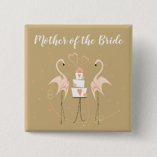 Flamingo Wedding Mother of the Bride square  Button