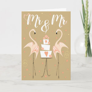 Flamingo Wedding Mr & Mr Card