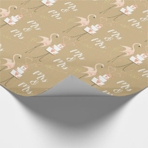 Flamingo Wedding Mrs & Mrs wrapping paper