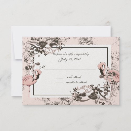 Flamingo Wedding Response Custom Invite