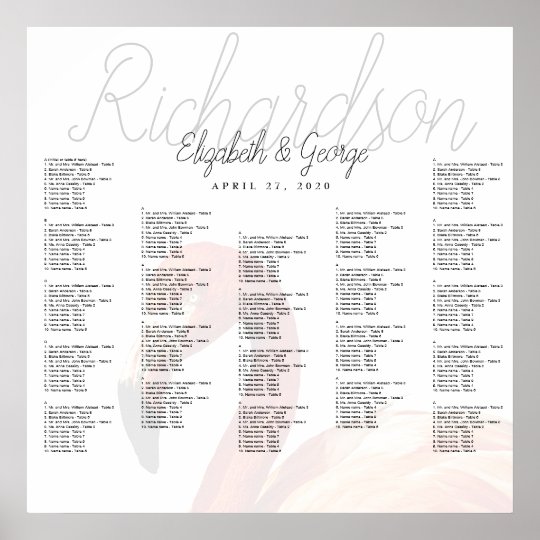 Wedding Seating Chart Poster