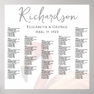 Flamingo Wedding Seating Chart Poster
