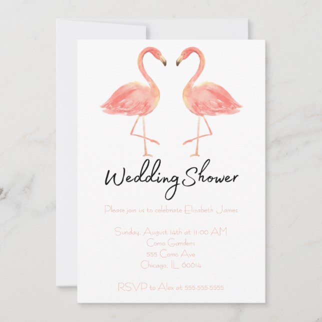 Flamingo Wedding Shower Invitation (Front)