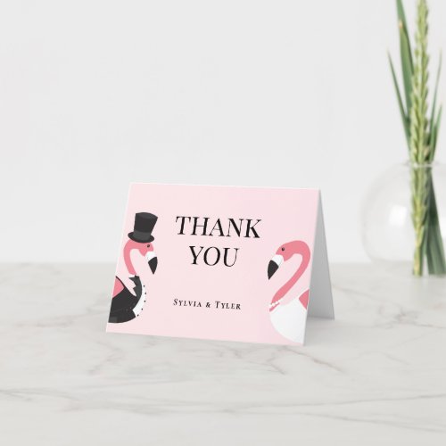 Flamingo Wedding  Thank You Card