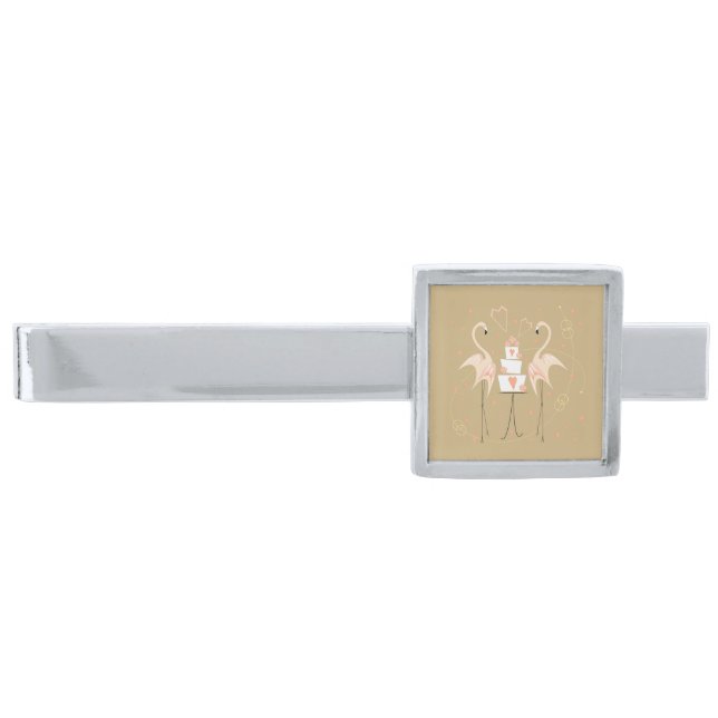 Flamingo Wedding tie bar (Front)