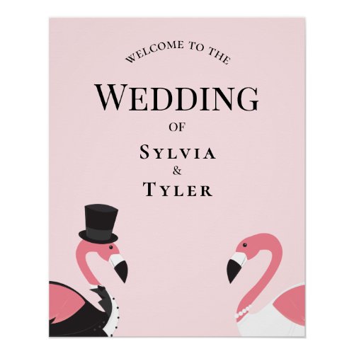 Flamingo Wedding Welcome Poster