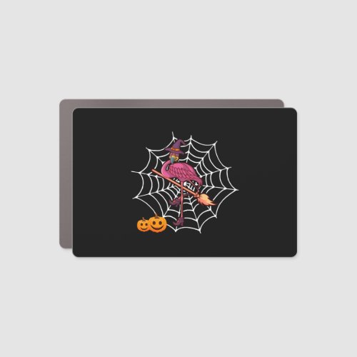 Flamingo Witch Halloween Mask Car Magnet