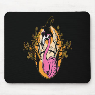 Flamingo Witch Lazy Halloween Costume Tropical Bir Mouse Pad