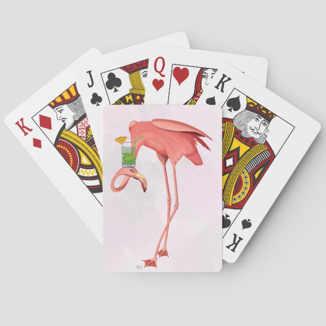 Flamingo with a Cocktail Poker Cards (Back)