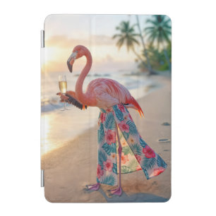 Flamingo With Champagne On a Beach iPad Mini Cover