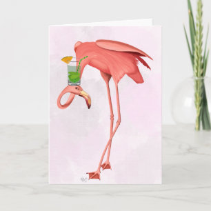 Flamingo with Cocktail Card