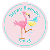 Flamingo with Cocktail