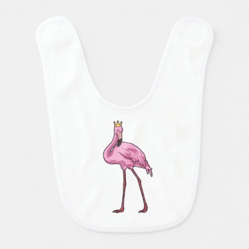 Flamingo with Crown Baby Bib