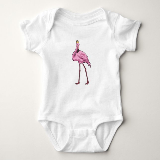 Flamingo with Crown Baby Bodysuit (Front)