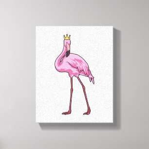 Flamingo with Crown Canvas Print