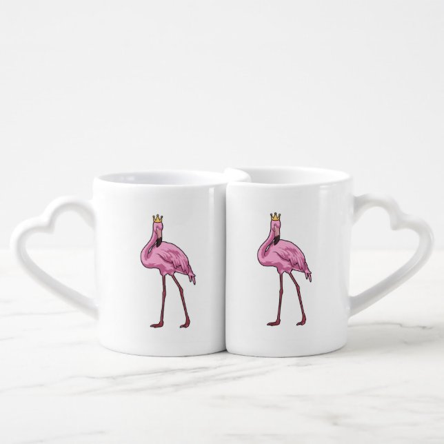Flamingo with Crown Coffee Mug Set (Front Nesting)