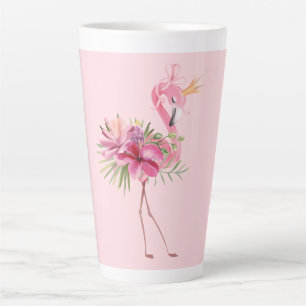 Flamingo With Crown Latte Mug