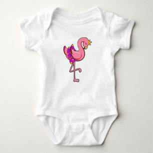 Flamingo with Crown & Skirt Baby Bodysuit