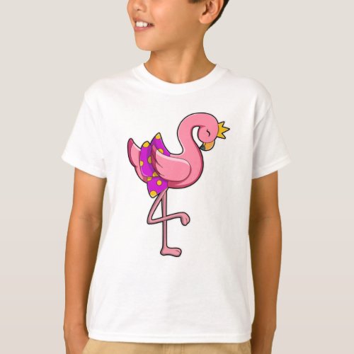Flamingo with Crown  Skirt T_Shirt
