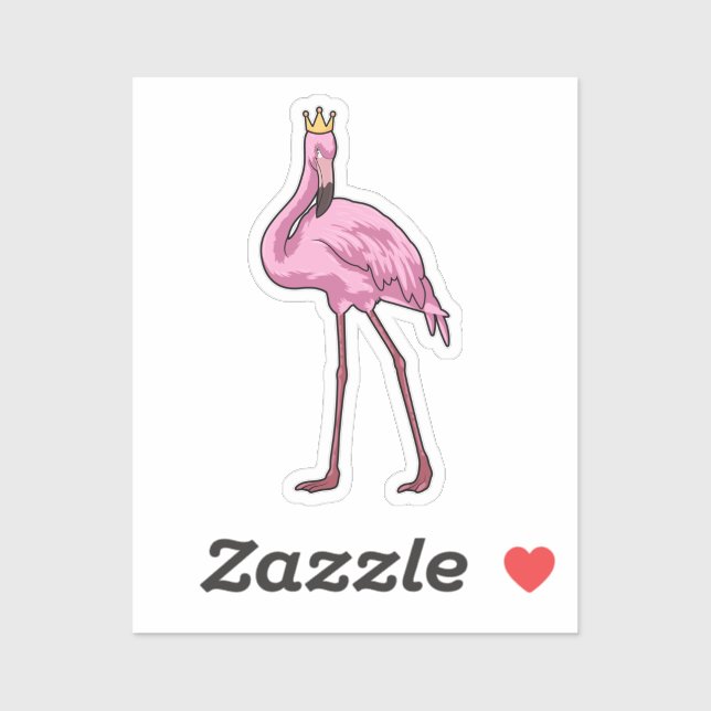 Flamingo with Crown Sticker (Sheet)