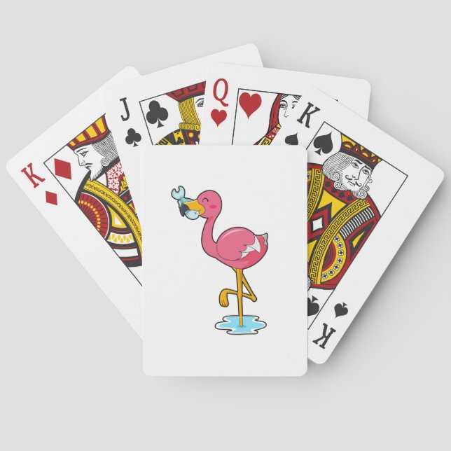 Flamingo with Fish Poker Cards (Back)