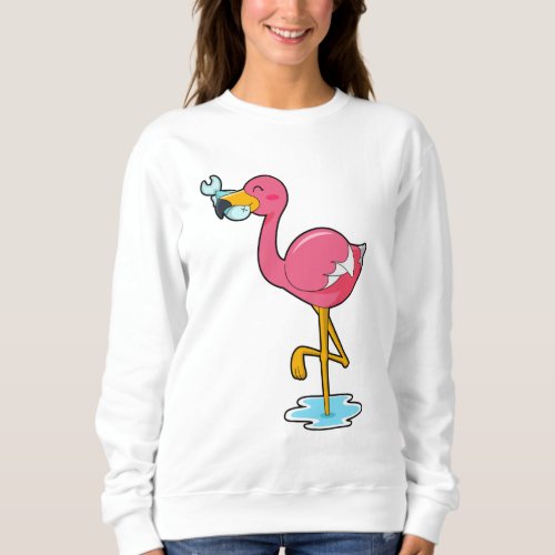 Flamingo with Fish Sweatshirt