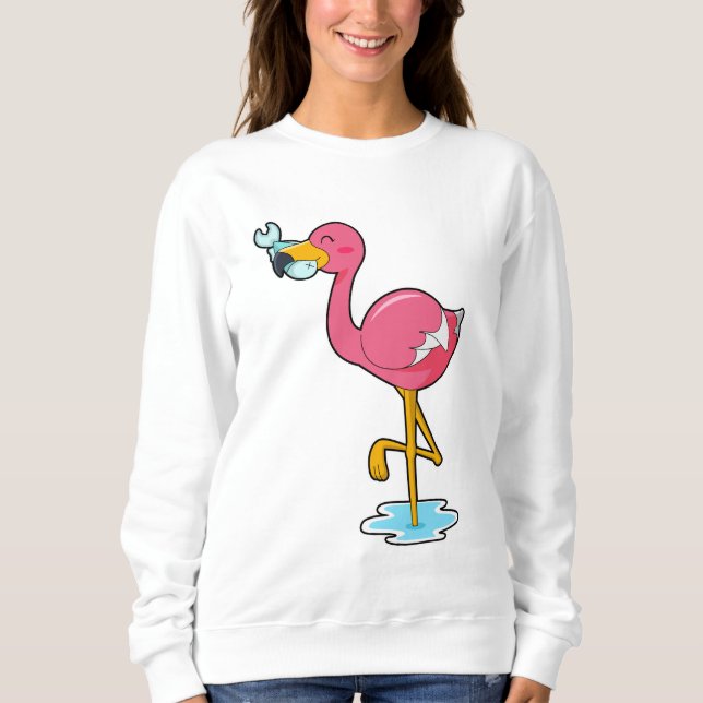 Flamingo with Fish Sweatshirt (Front)