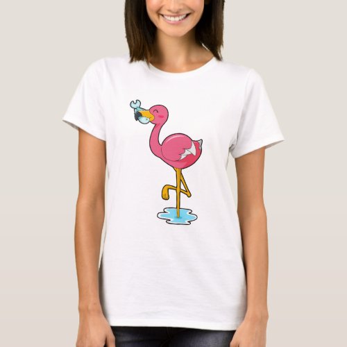 Flamingo with Fish T_Shirt