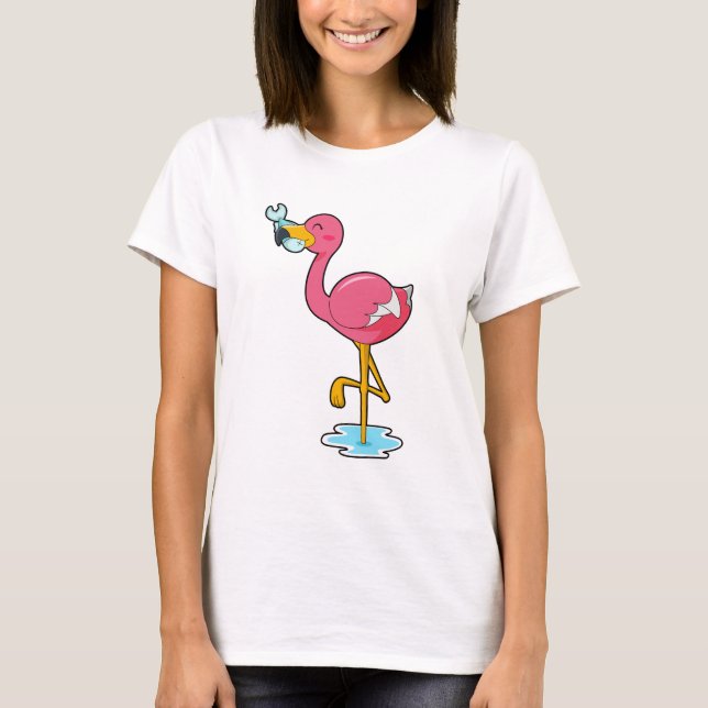 Flamingo with Fish T-Shirt (Front)