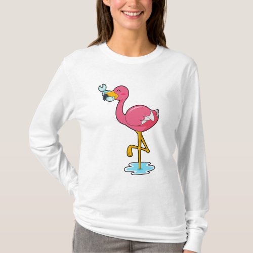 Flamingo with Fish T_Shirt