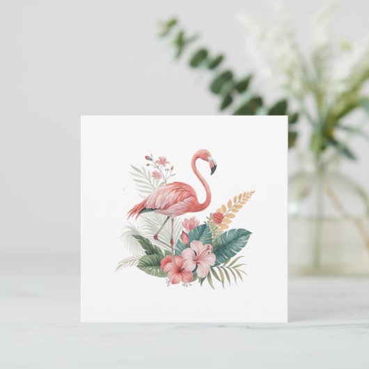Flamingo With Flowers (Standing Front)