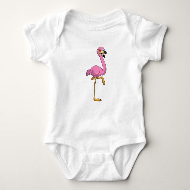 Flamingo with Glasses Baby Bodysuit (Front)