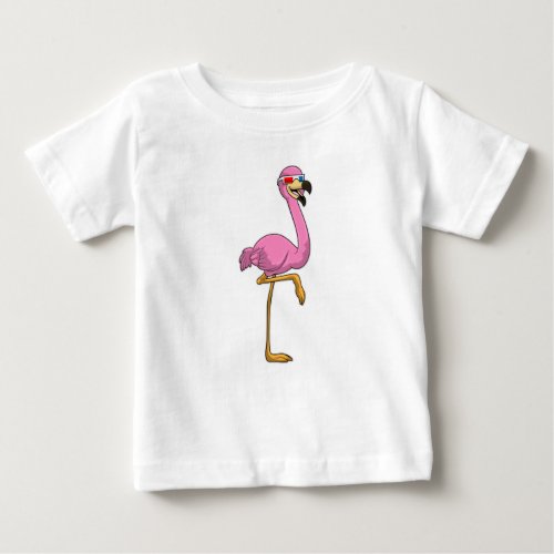 Flamingo with Glasses Baby T_Shirt