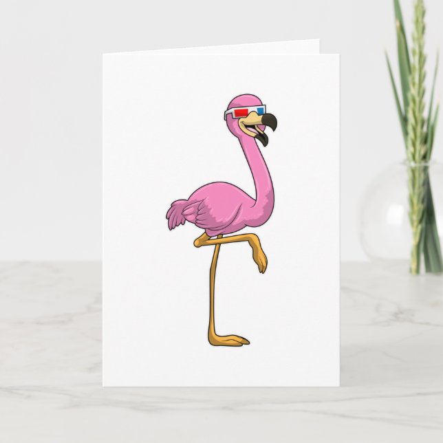 Flamingo with Glasses Card (Front)