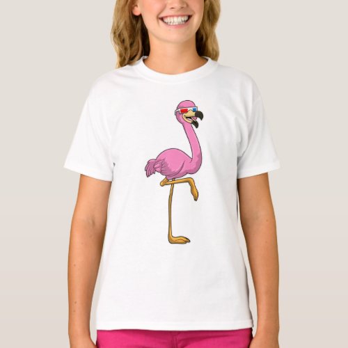 Flamingo with Glasses T_Shirt