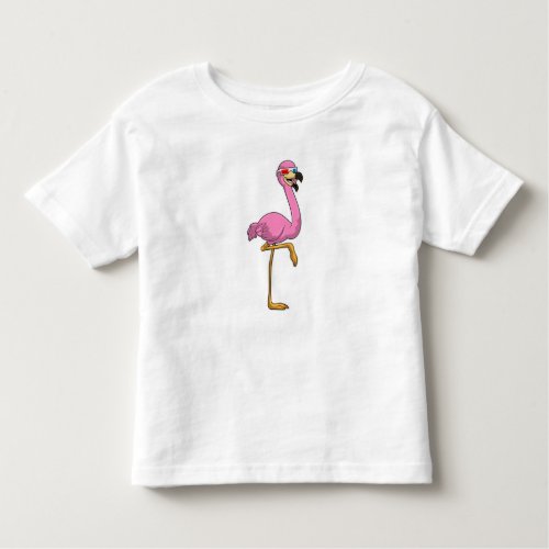 Flamingo with Glasses Toddler T_shirt
