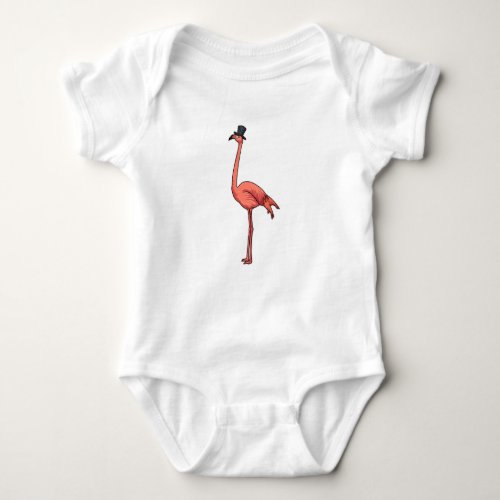 Flamingo with Hat Baby Bodysuit