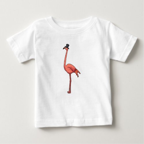 Flamingo with Hat Baby T_Shirt