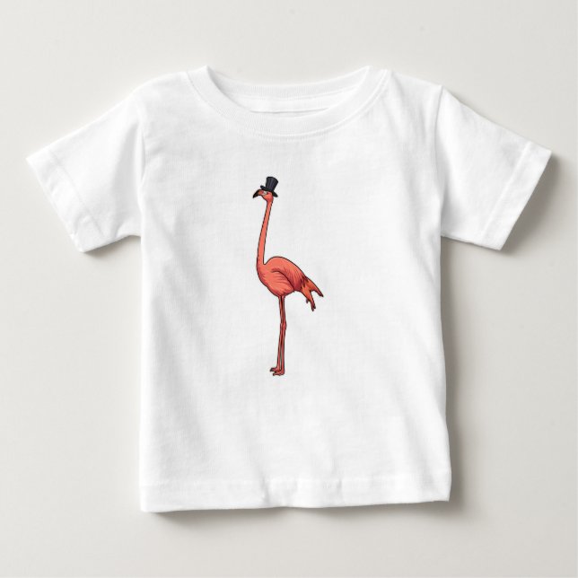 Flamingo with Hat Baby T-Shirt (Front)