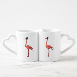 Flamingo with Hat Coffee Mug Set