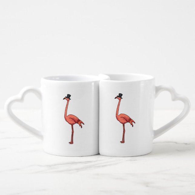 Flamingo with Hat Coffee Mug Set (Front Nesting)
