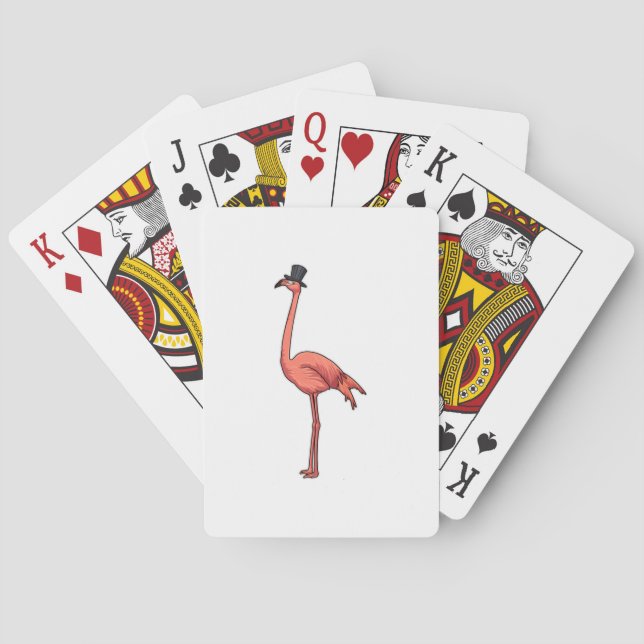 Flamingo with Hat Poker Cards (Back)