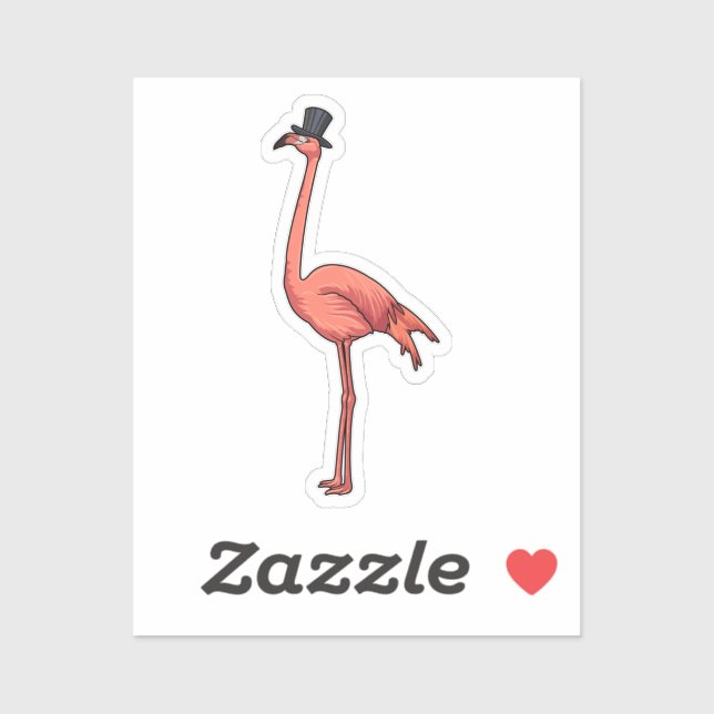Flamingo with Hat Sticker (Sheet)