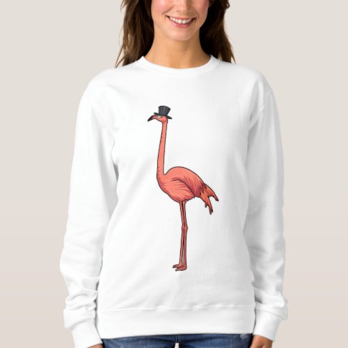 Flamingo with Hat Sweatshirt