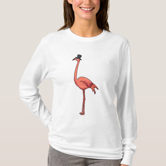 Flamingo with Hat T-Shirt (Front)