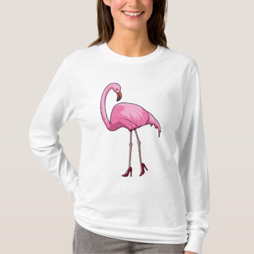 Flamingo with High heels T_Shirt