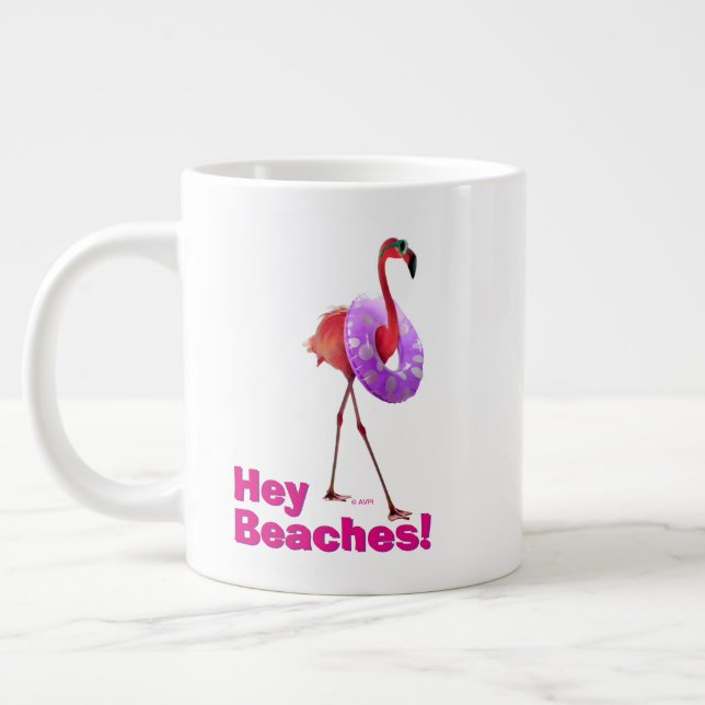 Flamingo With Inner Tube Giant Coffee Mug (Left)