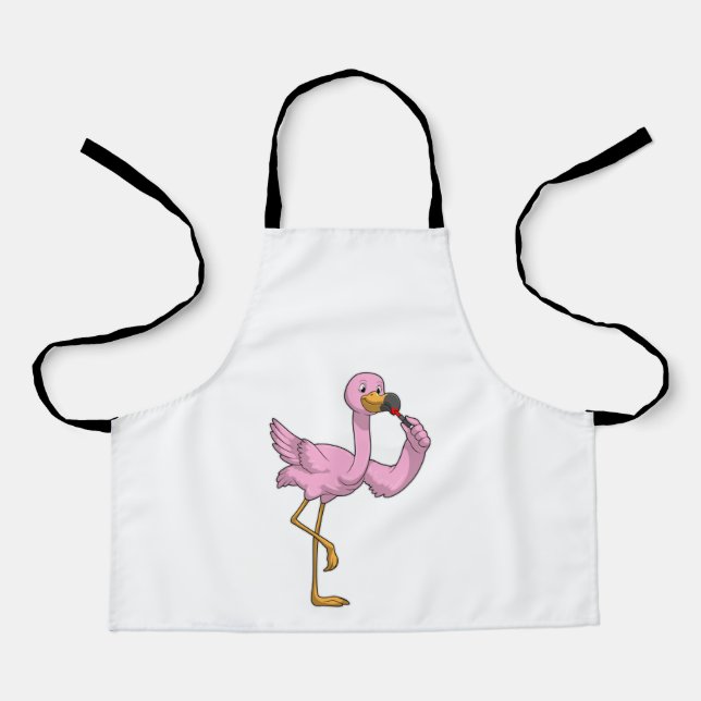 Flamingo with Lipstick Apron (Front)