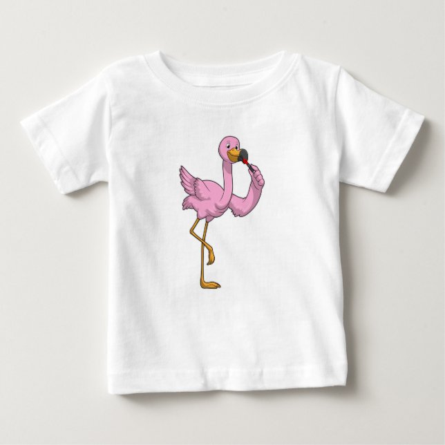 Flamingo with Lipstick Baby T-Shirt (Front)