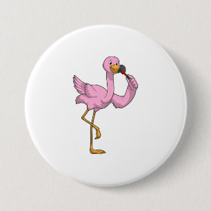 Flamingo with Lipstick Button